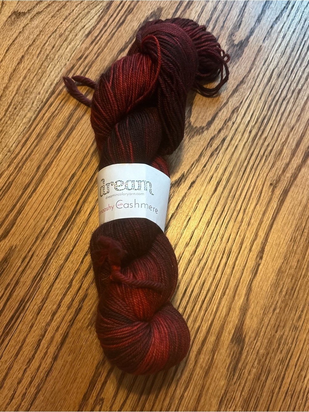 Dream in Color Smooshy Cashmere Yarn Red Fierce Scarlet Fingering Tonal Knitting
